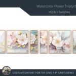 HQ Watercolor Flower Triptych #2 Sellable Extra E Samtuse963
