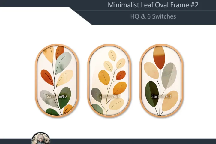 HQ Minimalist Leaf Oval Frame #2 Sellable Samtuse963