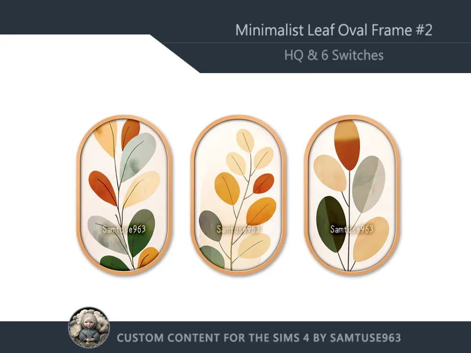HQ Minimalist Leaf Oval Frame #2 Sellable Samtuse963