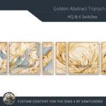 HQ Golden Abstract Triptych #3 Sellable Extra E Samtuse963