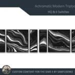 HQ Achromatic Modern Triptych #3 Sellable Extra E Samtuse963