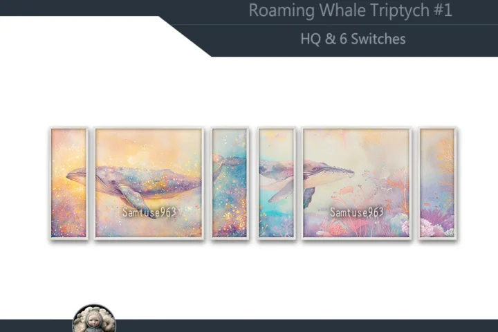 HQ Roaming Whale Triptych #1 Sellable Extra E Samtuse963
