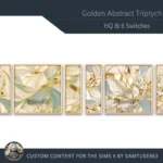 HQ Golden Abstract Triptych #2 Sellable Extra E Samtuse963
