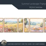 HQ Summer Landscape Triptych #3 Sellable Extra E Samtuse963