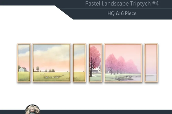 HQ Pastel Landscape Triptych #4 Sellable Extra E Samtuse963