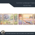 HQ Summer Landscape Triptych #2 Sellable Extra E Samtuse963