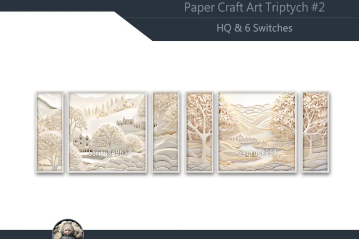 HQ Paper Craft Art Triptych #2 Sellable Extra E Samtuse963