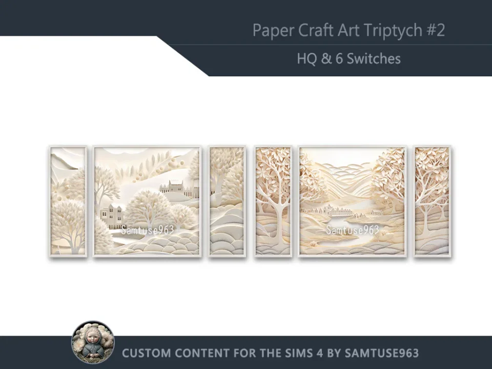 HQ Paper Craft Art Triptych #2 Sellable Extra E Samtuse963