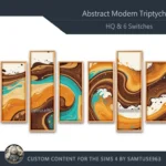 HQ Abstract Modern Triptych #5 Sellable Extra B Samtuse963