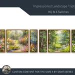 HQ Impressionist Landscape Triptych #1 Sellable Extra E Samtuse963