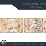 HQ Golden Abstract Triptych #1 Sellable Extra E Samtuse963