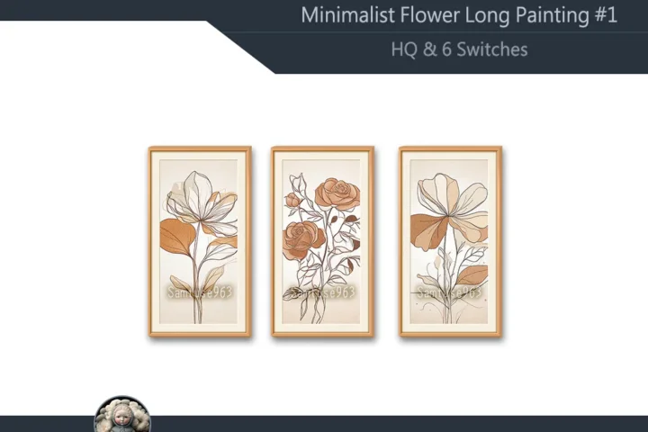 HQ Minimalist Flower Long Painting #1 Sellable Extra D Samtuse963