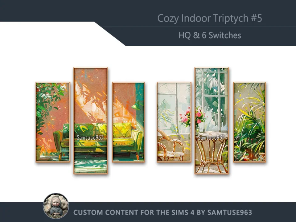 HQ Cozy Indoor Triptych #5 Sellable Extra B Samtuse963