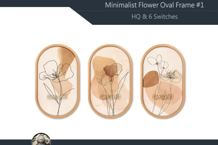 HQ Minimalist Flower Oval Frame #1 Sellable Samtuse963