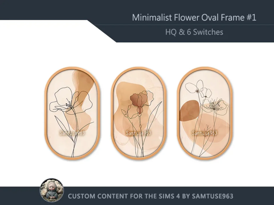 HQ Minimalist Flower Oval Frame #1 Sellable Samtuse963