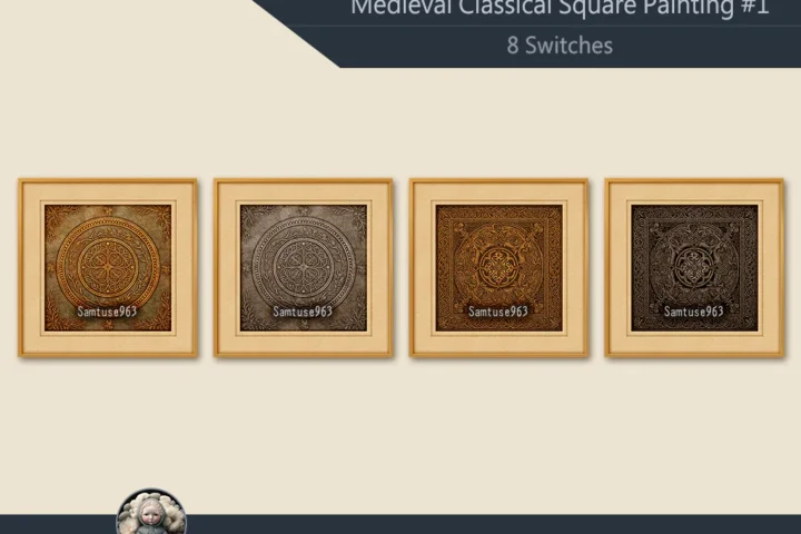Medieval Classical Square Painting #1 Sellable Extra C Samtuse963