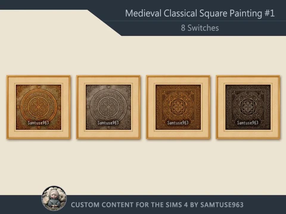 Medieval Classical Square Painting #1 Sellable Extra C Samtuse963