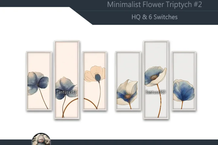 HQ Minimalist Flower Triptych #2 Sellable Extra B Samtuse963