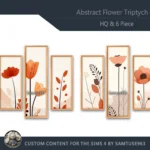 HQ Abstract Flower Triptych #4 Sellable Extra B Samtuse963
