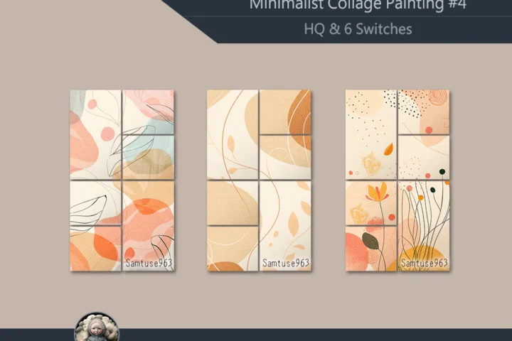 HQ Minimalist Collage Painting #4 Sellable Samtuse963
