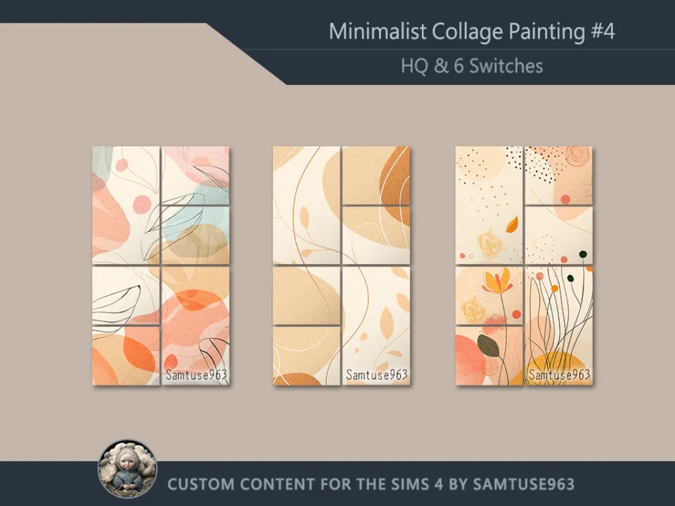 HQ Minimalist Collage Painting #4 Sellable Samtuse963