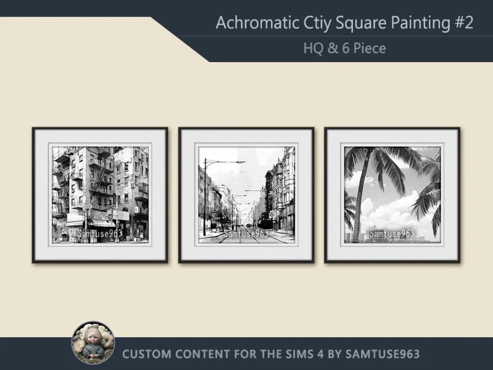 HQ Achromatic City Square Painting #2 Sellable Extra C Samtuse963