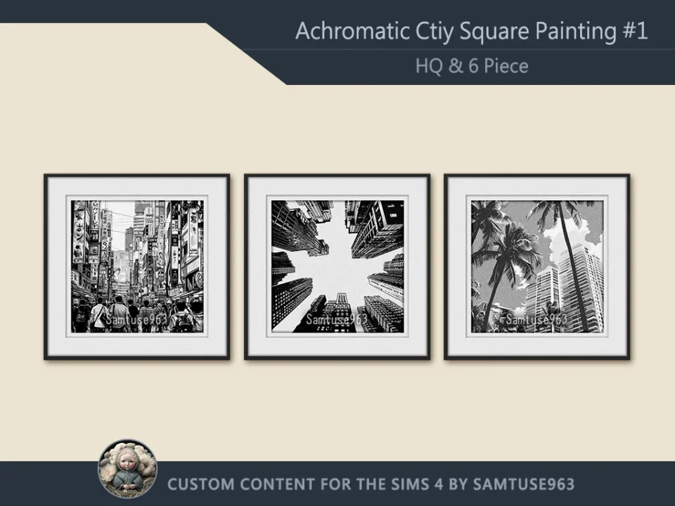 HQ Achromatic City Square Painting #1 Sellable Extra C Samtuse963