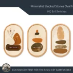 HQ Minimalism Stacked Stones Oval Frame #2 Samtuse963
