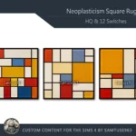 HQ Neoplasticism Square Dance Rug #1 Samtuse963