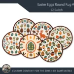 HQ Easter Eggs Round Dance Rug #4 Samtuse963