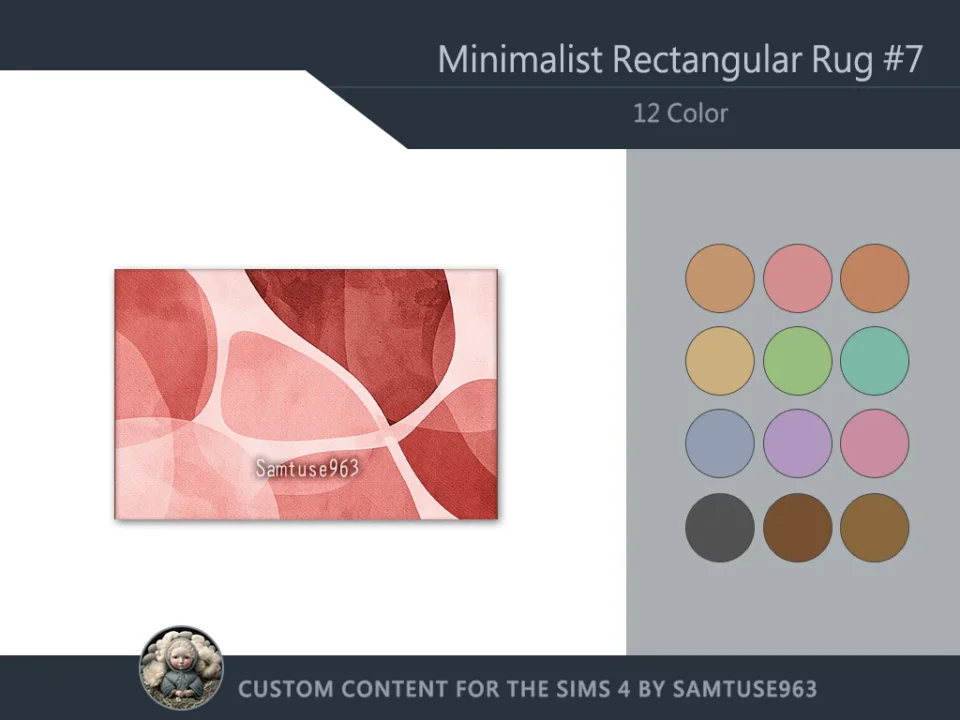 Minimalist Rectangular Dance Rug #7 Samtuse963