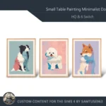 HQ Small Table Painting Minimalist Dog #1 Samtuse963