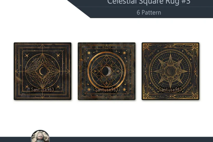 Celestial Square Dance Rug #3 Samtuse963