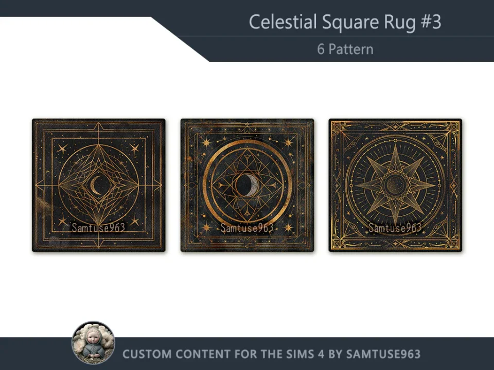 Celestial Square Dance Rug #3 Samtuse963