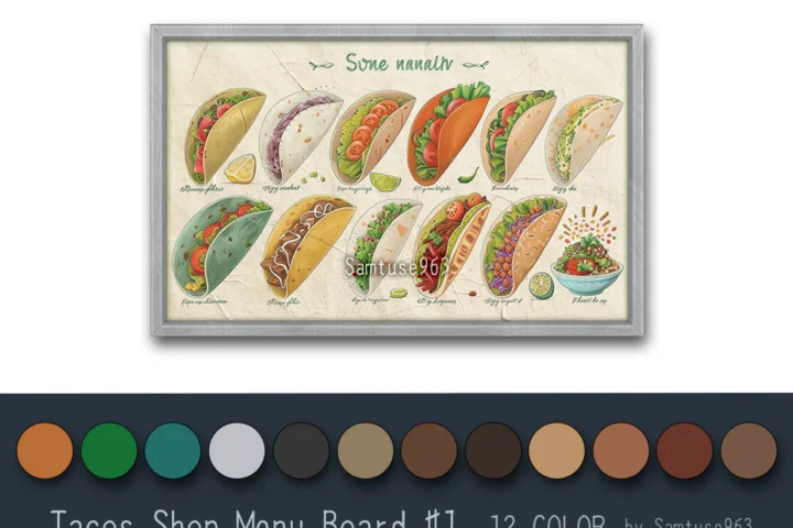 Tacos Shop Menu Board #1 Samtuse963