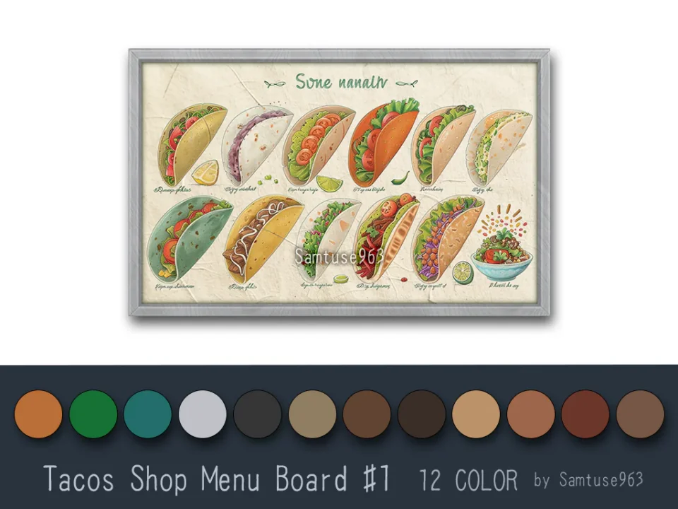 Tacos Shop Menu Board #1 Samtuse963