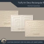 HQ Fluffy Art Deco Rectangular Dance Rug #1 Samtuse963