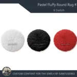 Pastel Fluffy Round Dance Rug #21 Samtuse963
