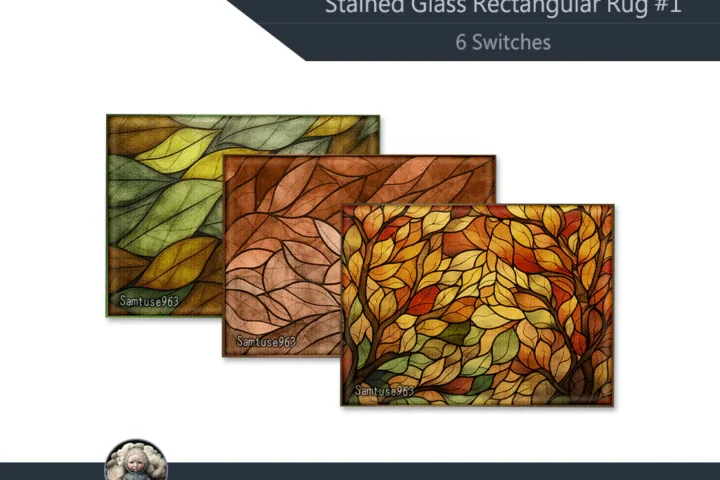 HQ Stained Glass Rectangular Dance Rug #1 Samtuse963