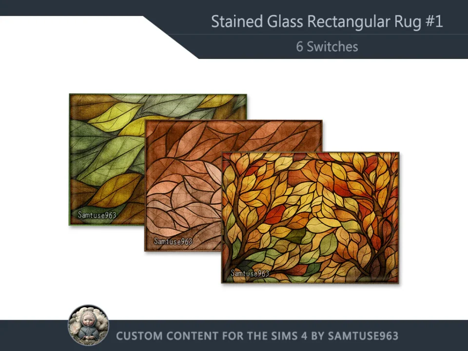 HQ Stained Glass Rectangular Dance Rug #1 Samtuse963