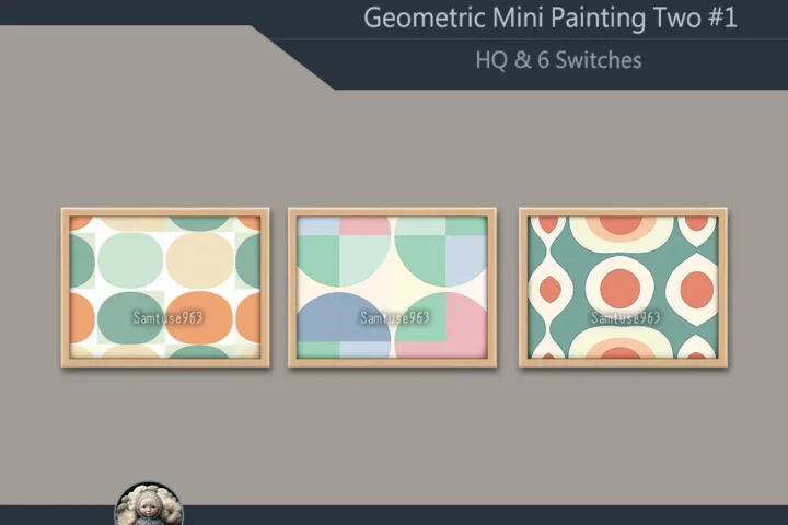 Geometric Mini Painting Two #1 Extra H Samtuse963