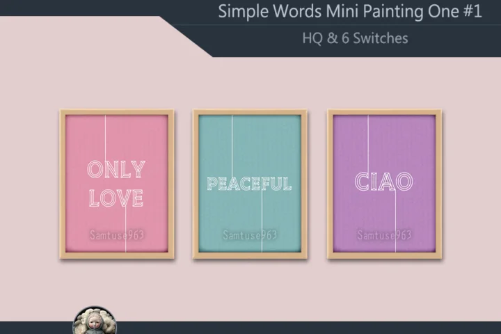 HQ Simple Words Mini Painting One #1 Extra G Samtuse963
