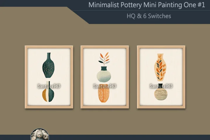HQ Minimalist Pottery Mini Painting One #1 Extra G Samtuse963