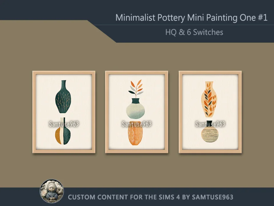 HQ Minimalist Pottery Mini Painting One #1 Extra G Samtuse963