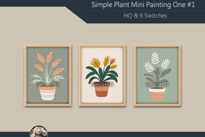 HQ Simple Plant Mini Painting One #1 Extra G Samtuse963