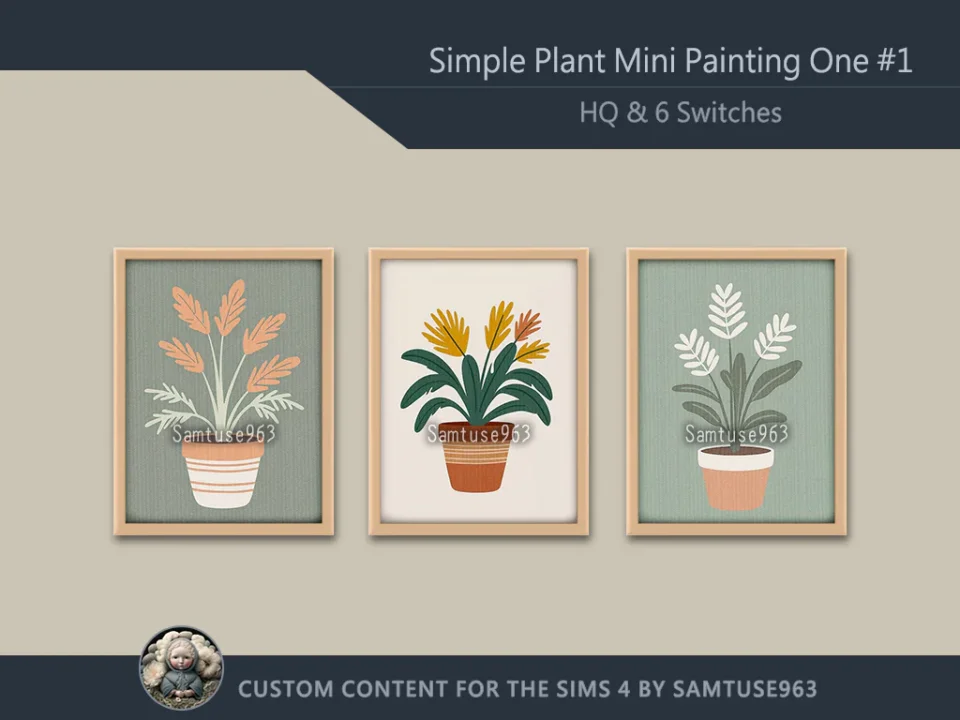 HQ Simple Plant Mini Painting One #1 Extra G Samtuse963