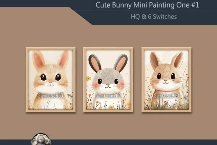 HQ Cute Bunny Mini Painting One #1 Extra G Samtuse963