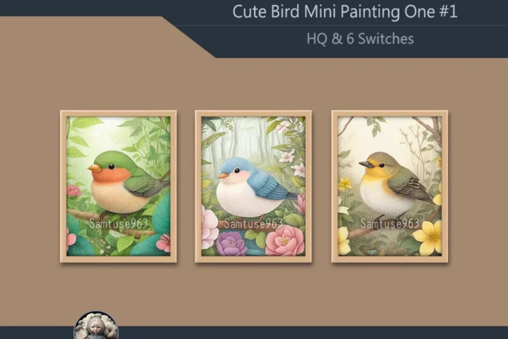HQ Cute Bird Mini Painting One #1 Extra G Samtuse963