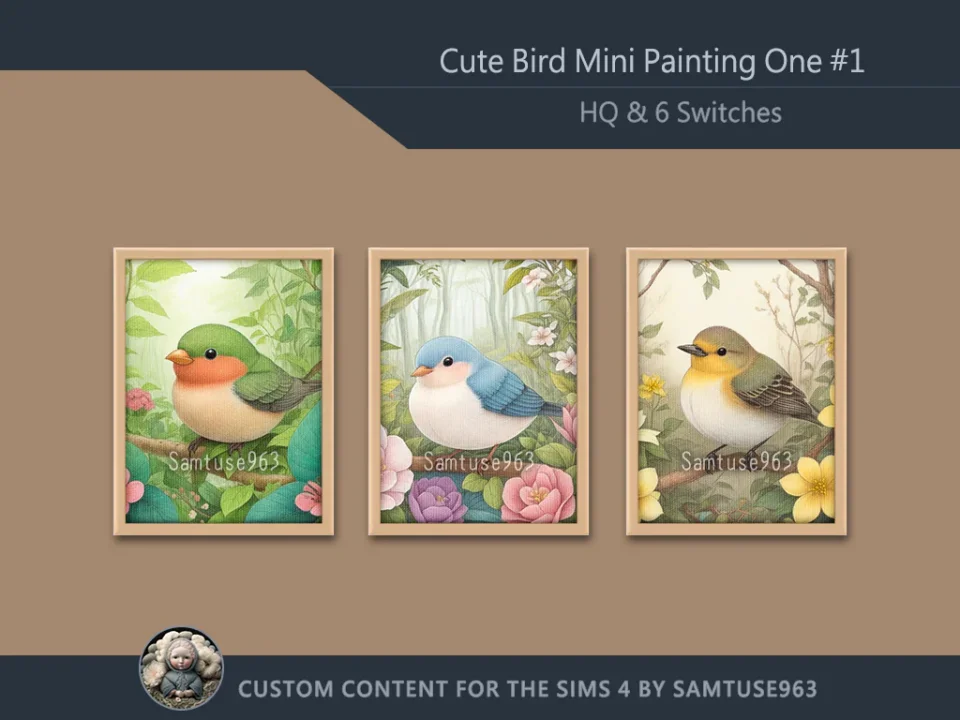 HQ Cute Bird Mini Painting One #1 Extra G Samtuse963