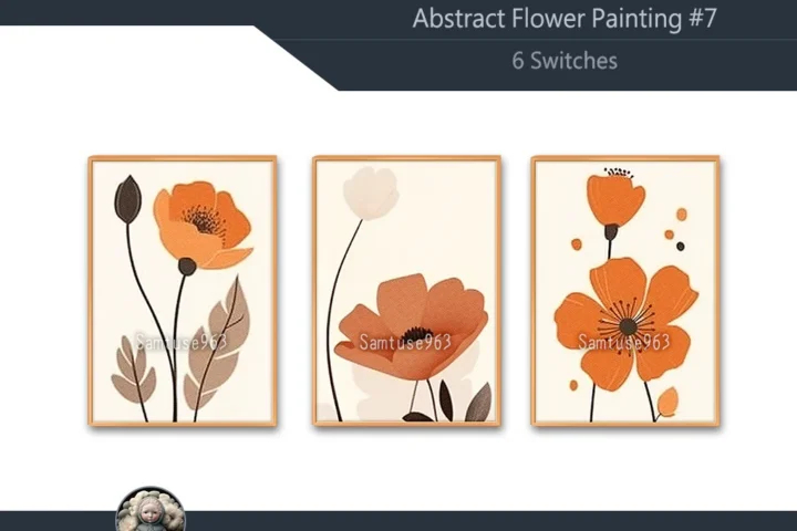 Abstract Flower Painting #7 Extra A Samtuse963